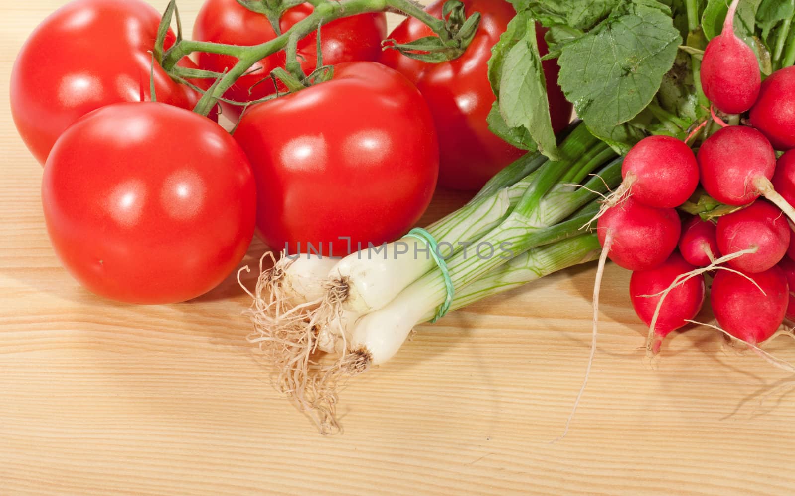 fresh vegetables on a wooden table