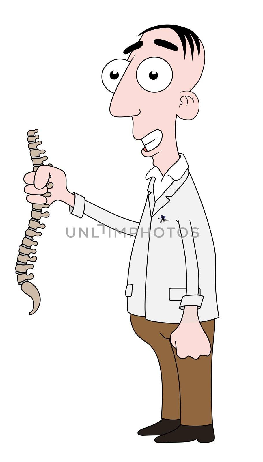 Isolated cartoon Chiropractor character