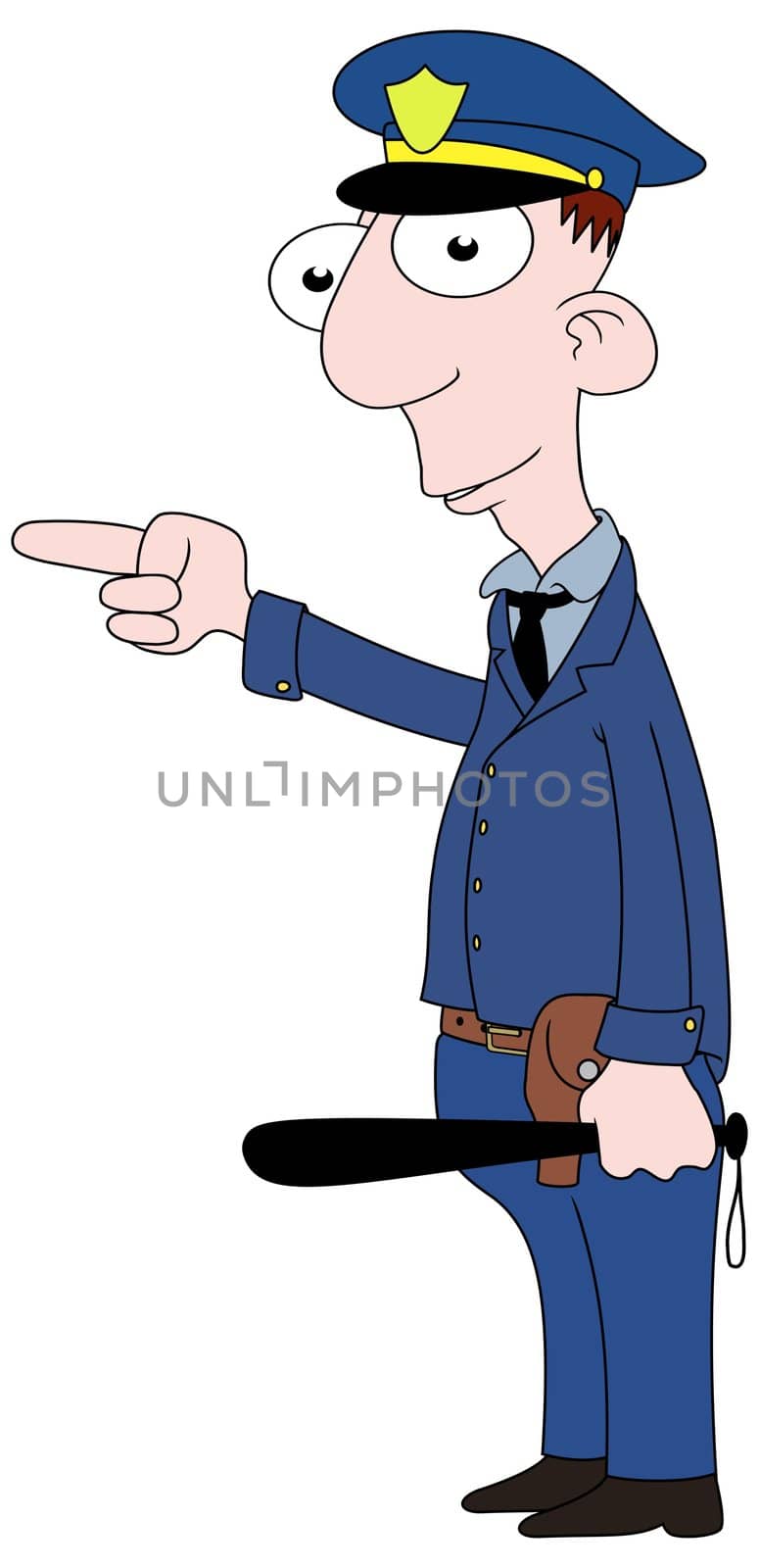 Isolated cartoon Cop character