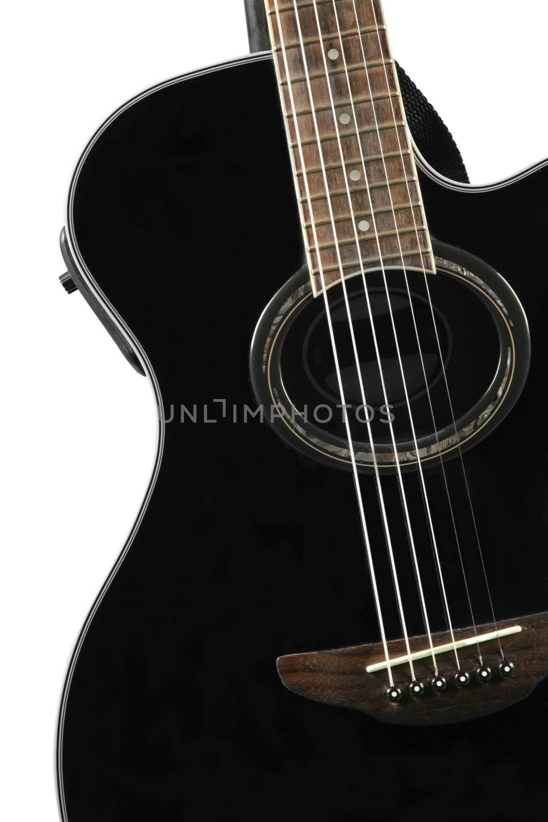 black guitar close up by haiderazim