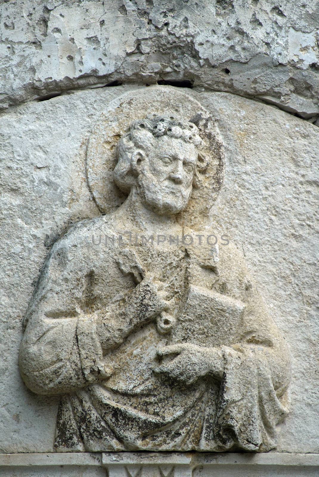 Relief, St. Peter, St. Peter church Korcula, Croatia
