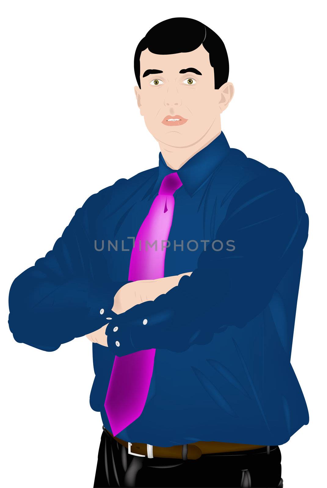 The elegant imposing businessman on a white background