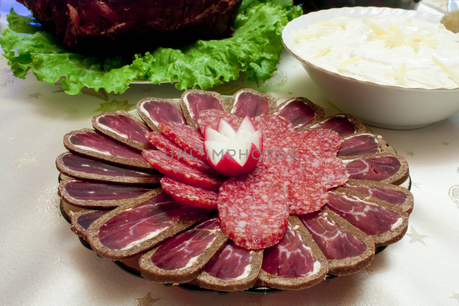 Basturma: a kind of cured Armenian meat.