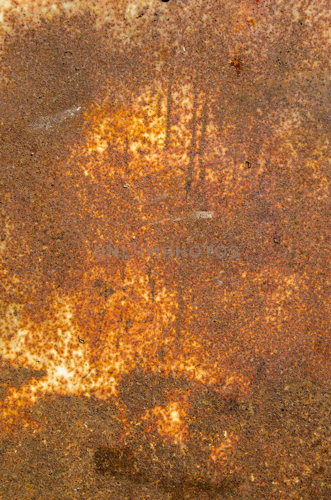 Rusty fragment of an old metal plate.