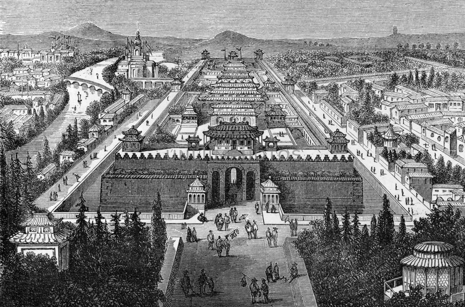Beijing on engraving from 1800s.