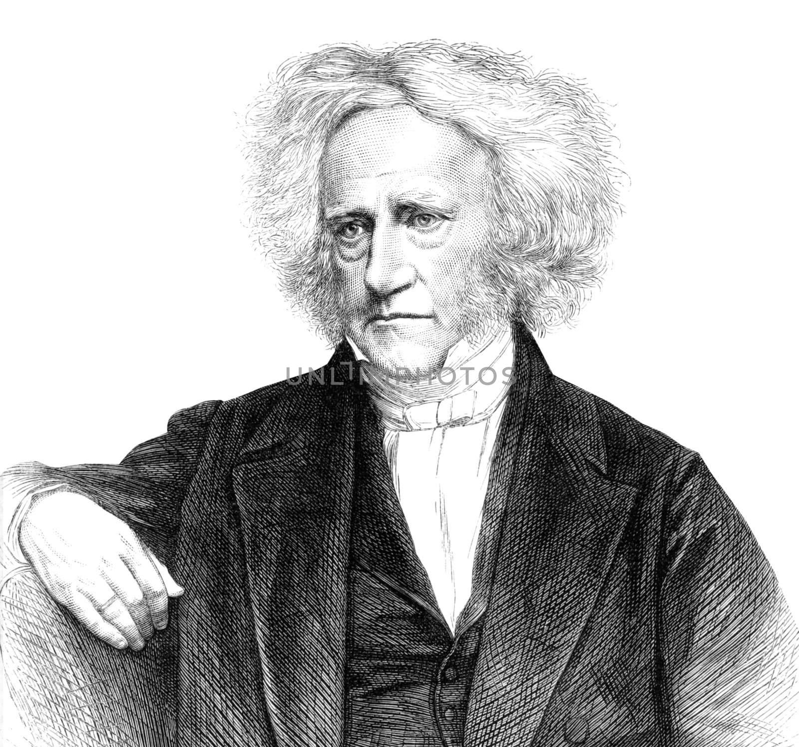 John Herschel (1792-1871) on engraving from 1871. English mathematician, astronomer, chemist and experimental photographer/inventor, who also did valuable botanical work. Published in the Illustrated London News.