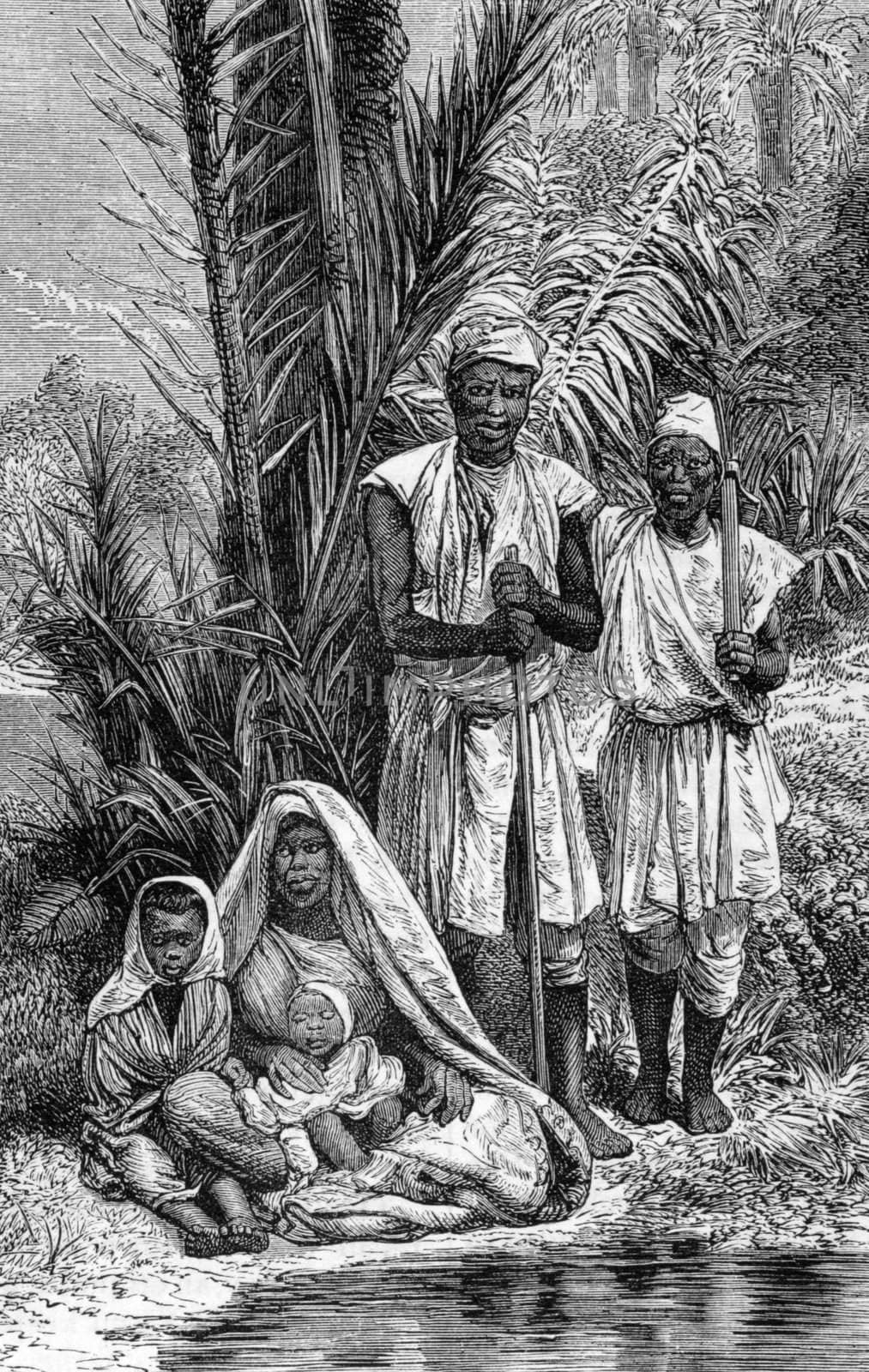 Tripolitan gardeners on engraving from 1871.