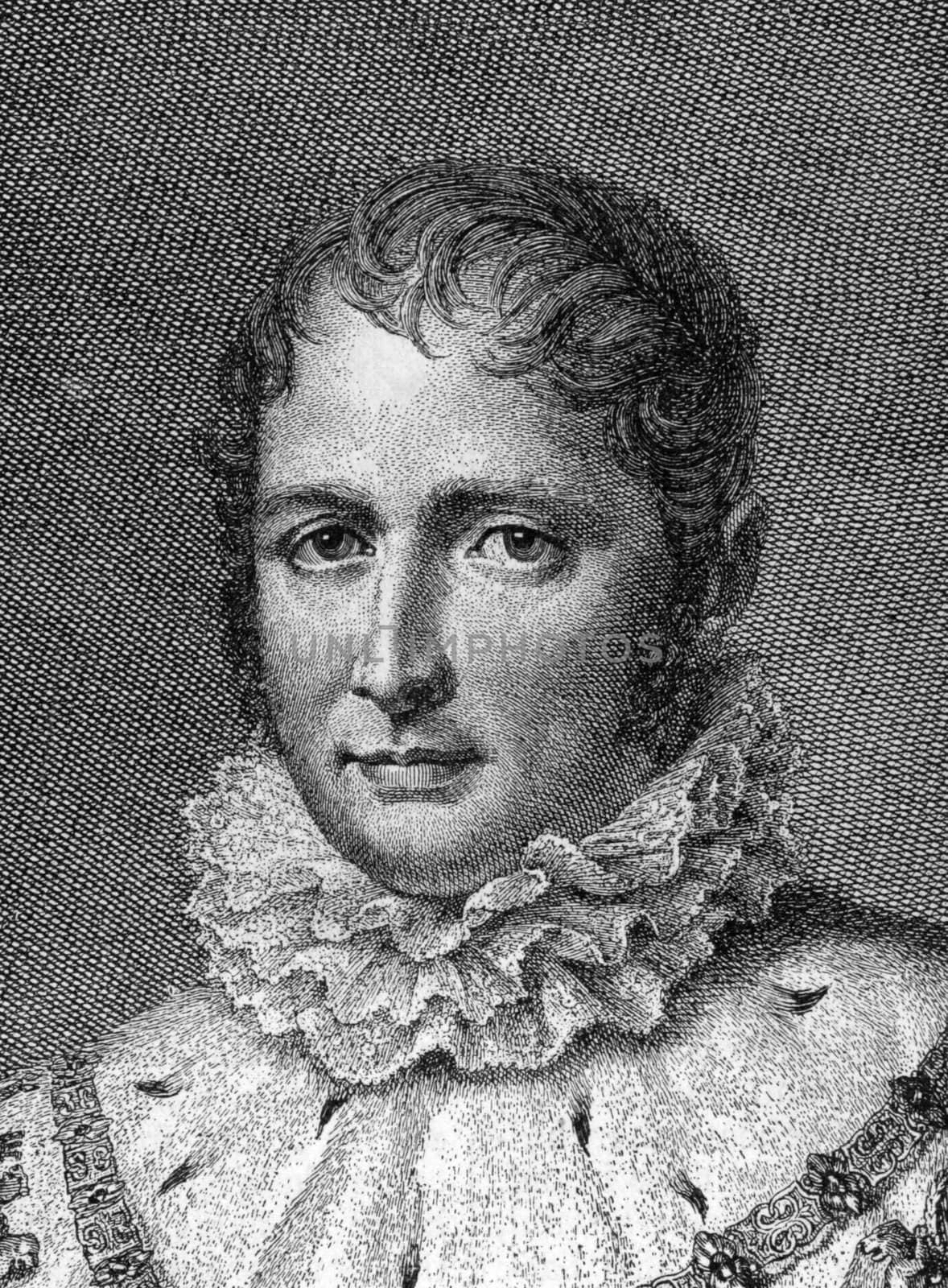 Joseph Napoleon Bonaparte (1768-1844) on engraving from 1800s. Elder brother of Napoleon I of France, who made him King of Naples and Sicily (1806-1808) and later King of Spain and the Indies as Joseph I of Spain (1808-1813).