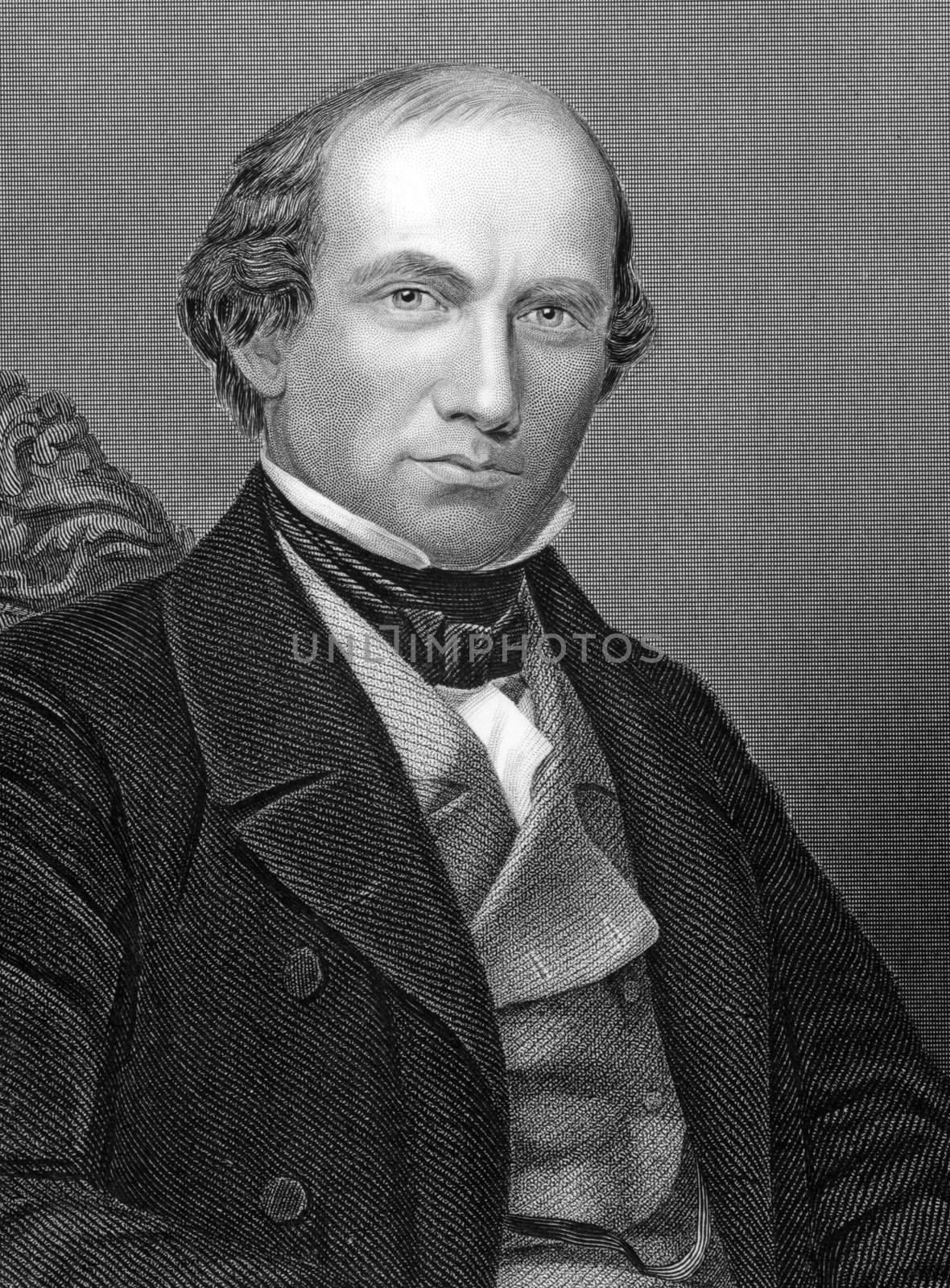 Eben Norton Horsford (1818-1893) on egnraving from 1800s. American scientist. Published by W.Mackenzie.