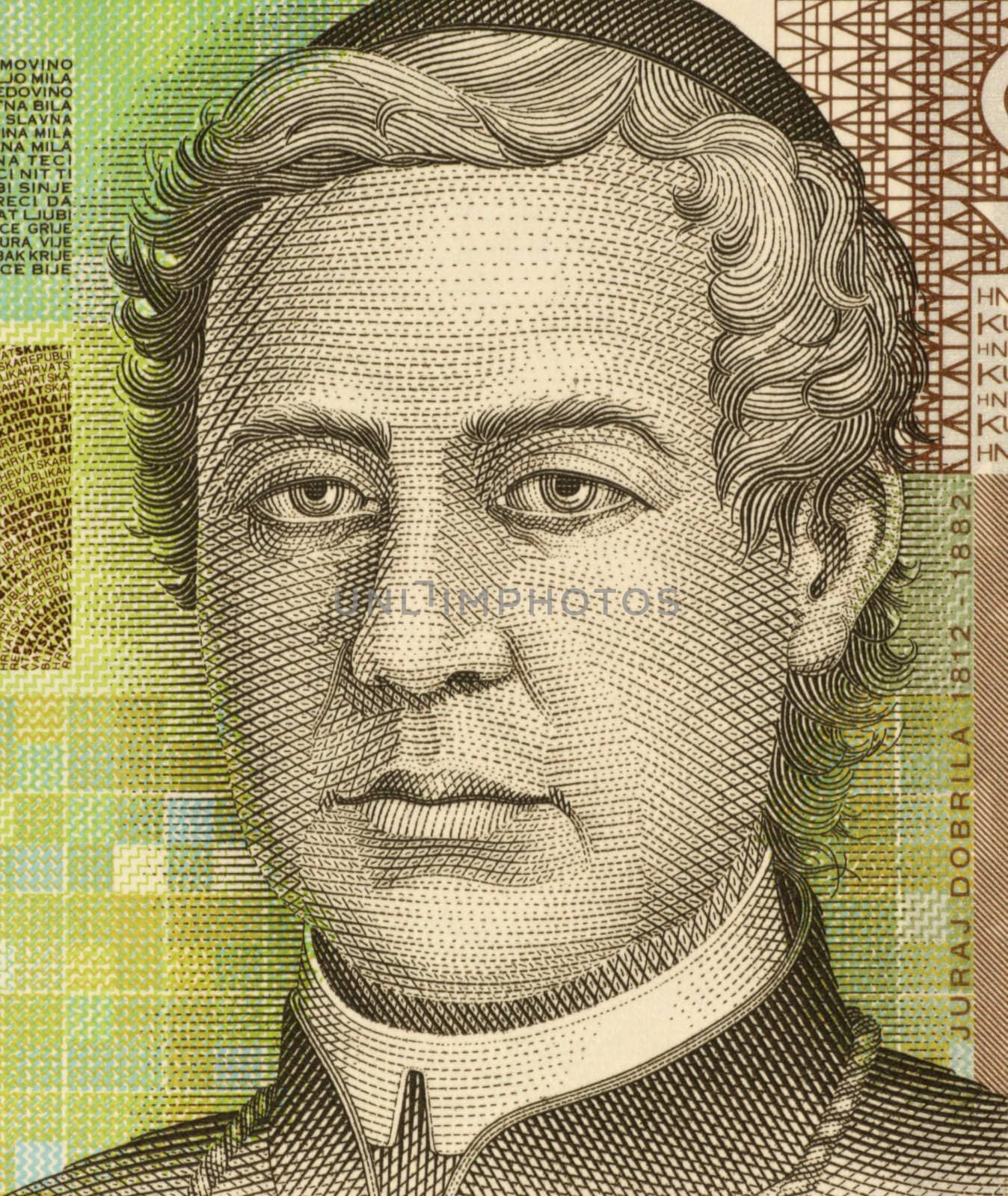 Juraj Dobrila (1812-1882) on 10 Kuna 2001 banknote from Croatia. Bishop and benefactor from Istria who advocated for greater national rights for Croats under Italian rule.