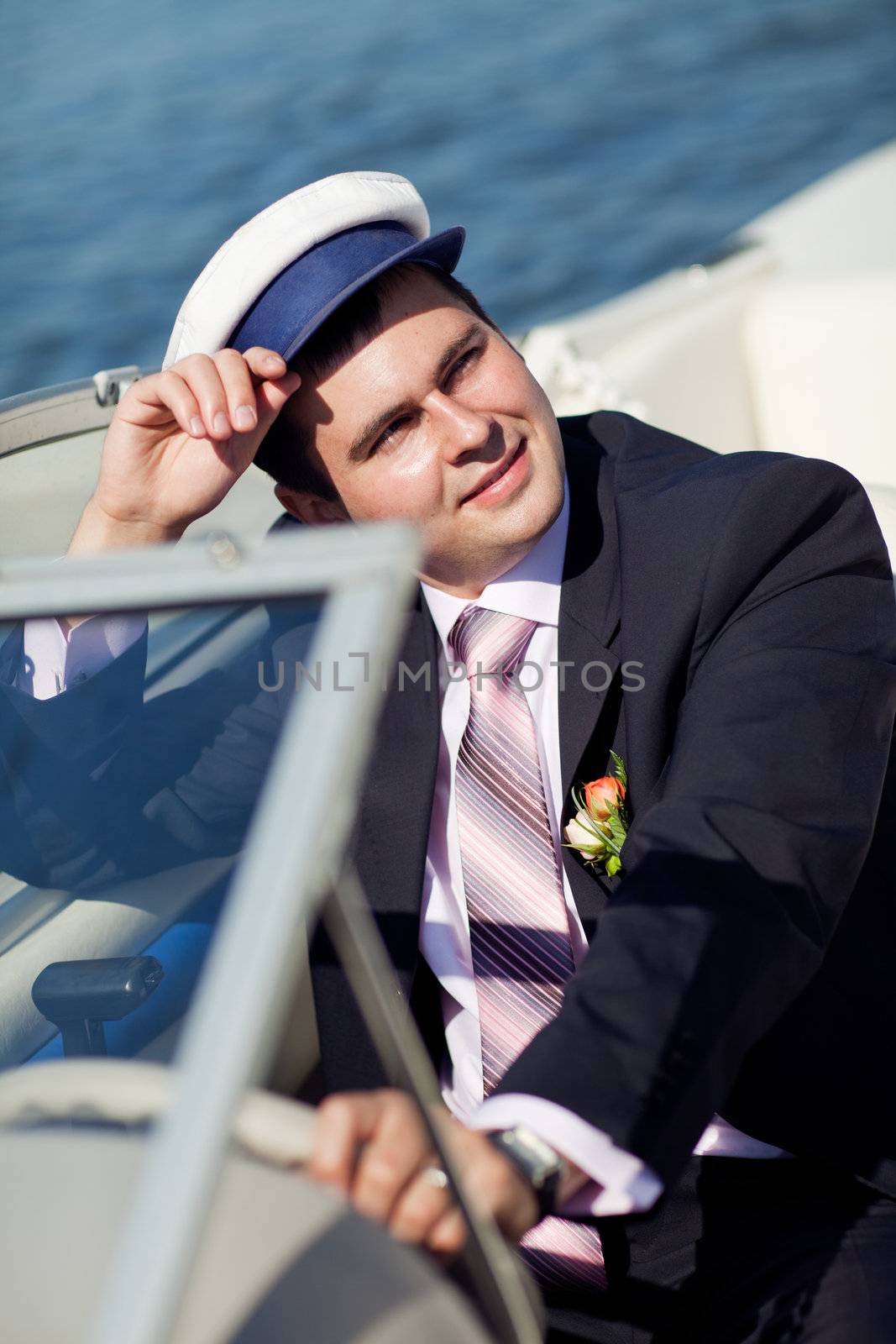 portrait of a Captain managing the yacht