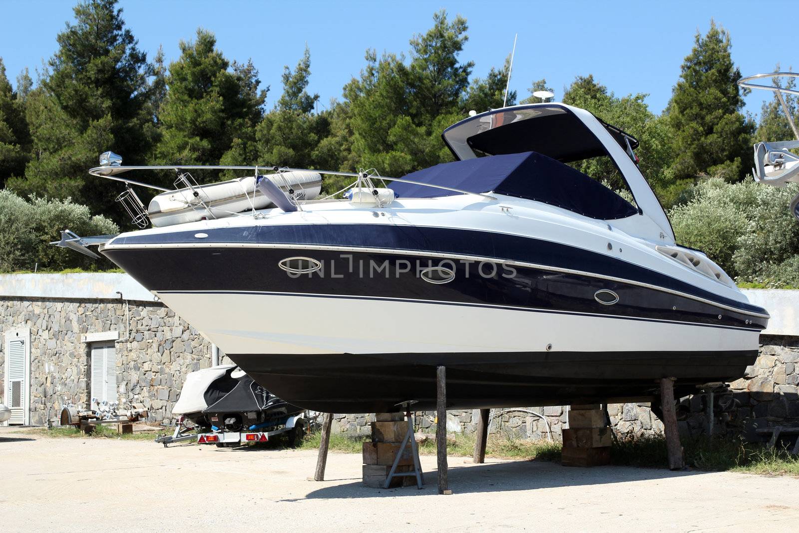 yacht waiting for repair by goce