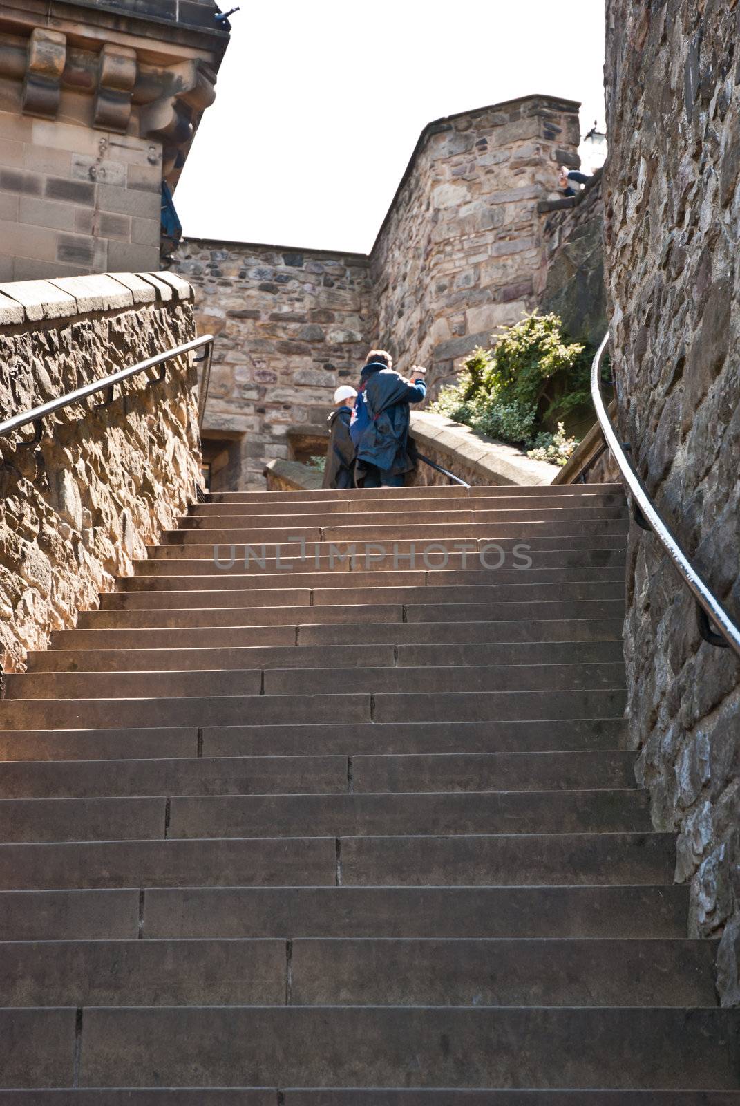 Edimburgh Castle, flight of steps by fabriziopiria