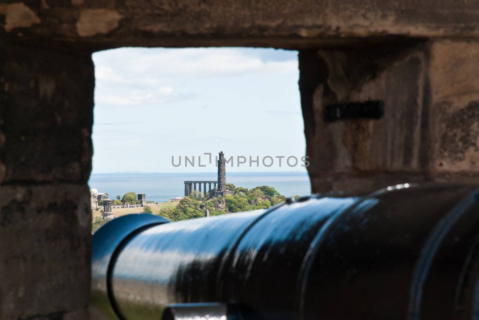 Edimburgh Castle, view from a gun's slit by fabriziopiria