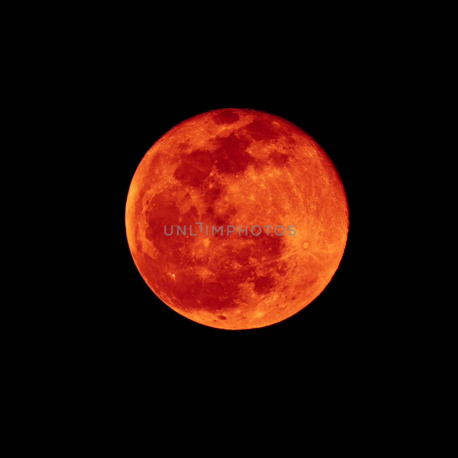Red brick of Lunar eclipse by Suriyaphoto