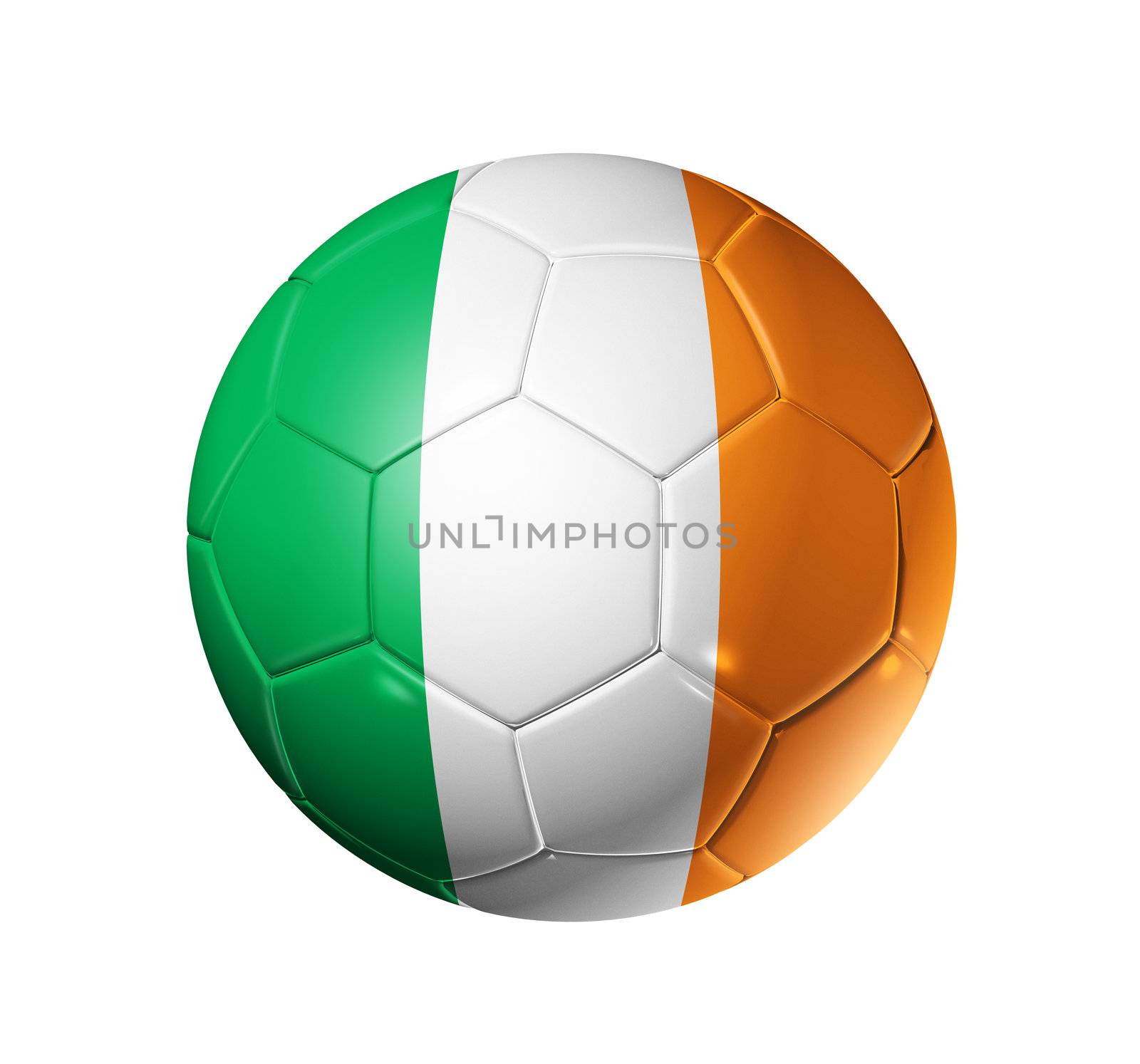 Soccer football ball with Ireland flag by daboost