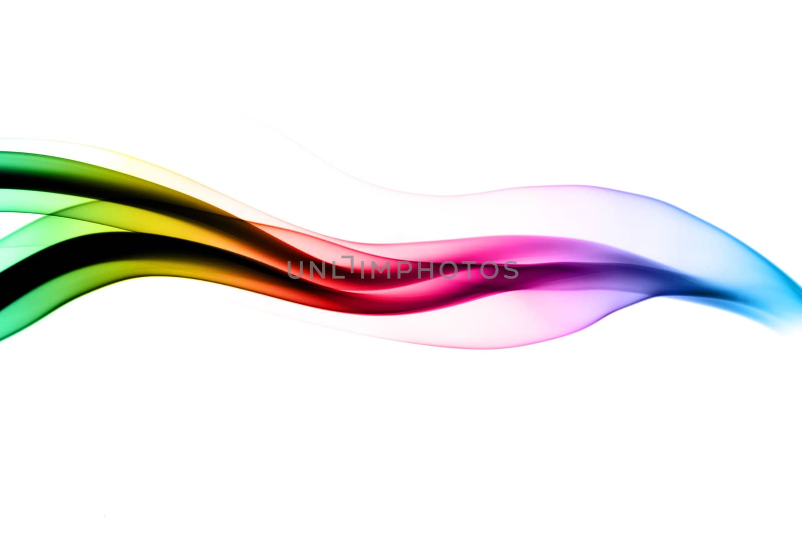 Abstract colorful waves over white background