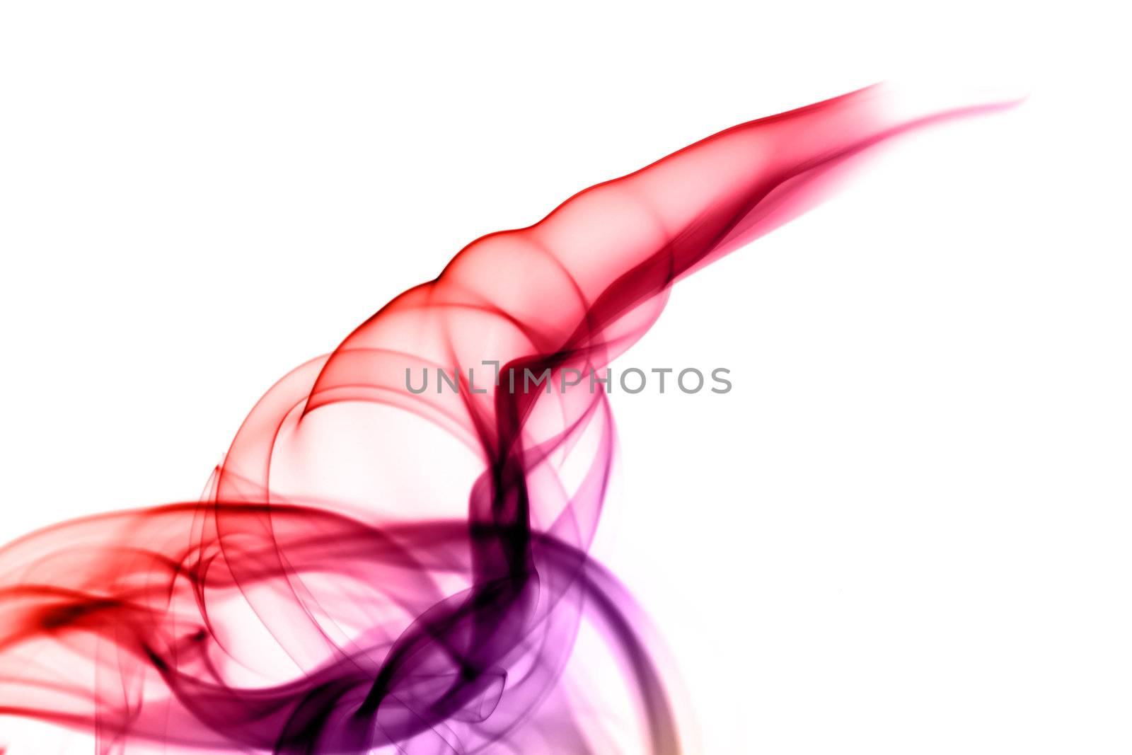 Colored with gradient colorful smoke abstract shapes over white background