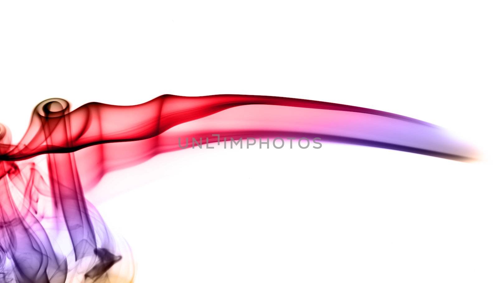 colorful abstraction. Puff of smoke over white background