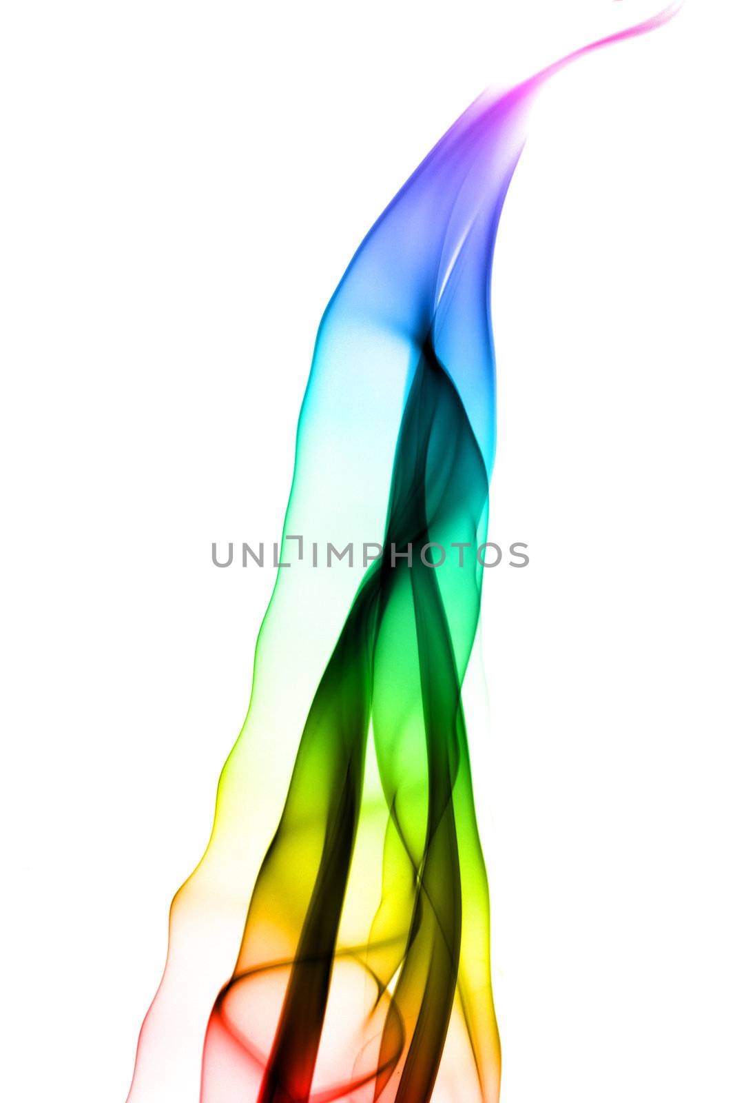 Colorful smoke abstract pattern over white background