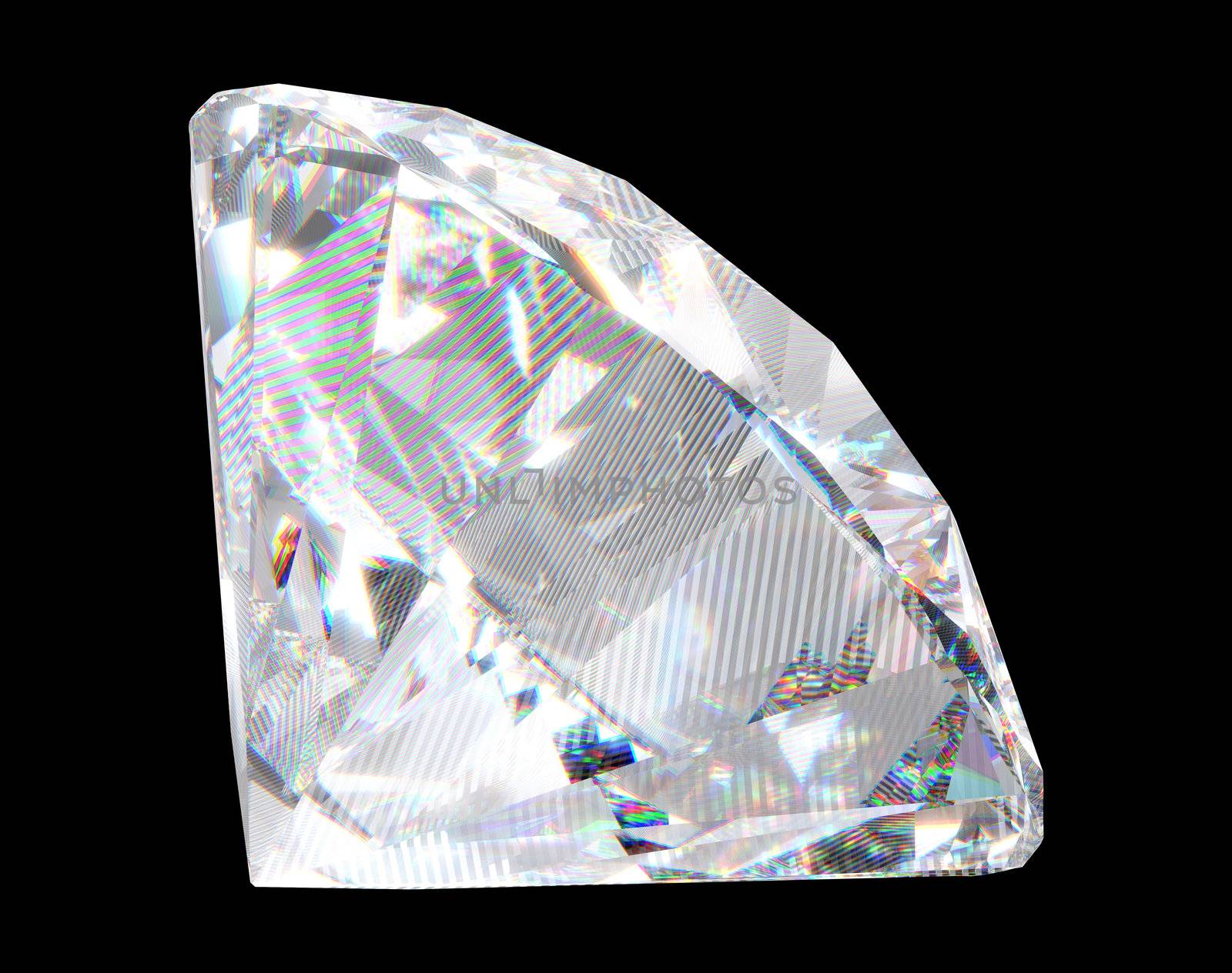 Large diamond with sparkles over black background. Other gems are in my portfolio.