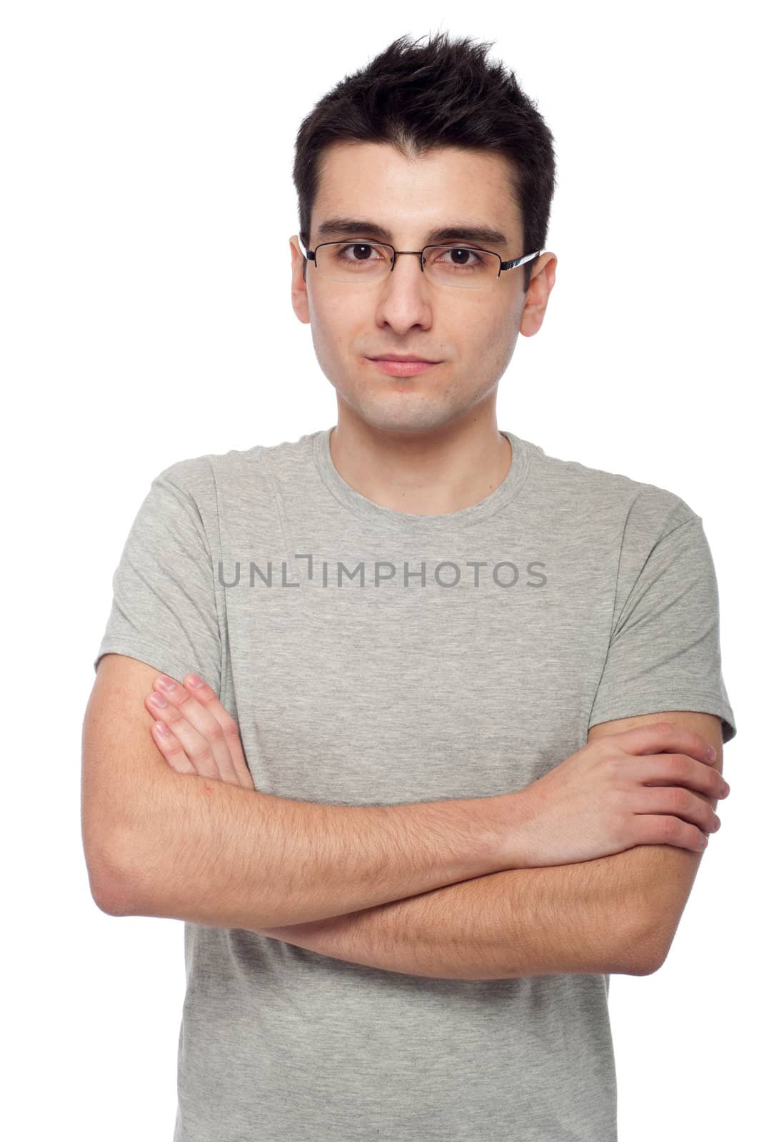 young casual man portrait isolated on white background 