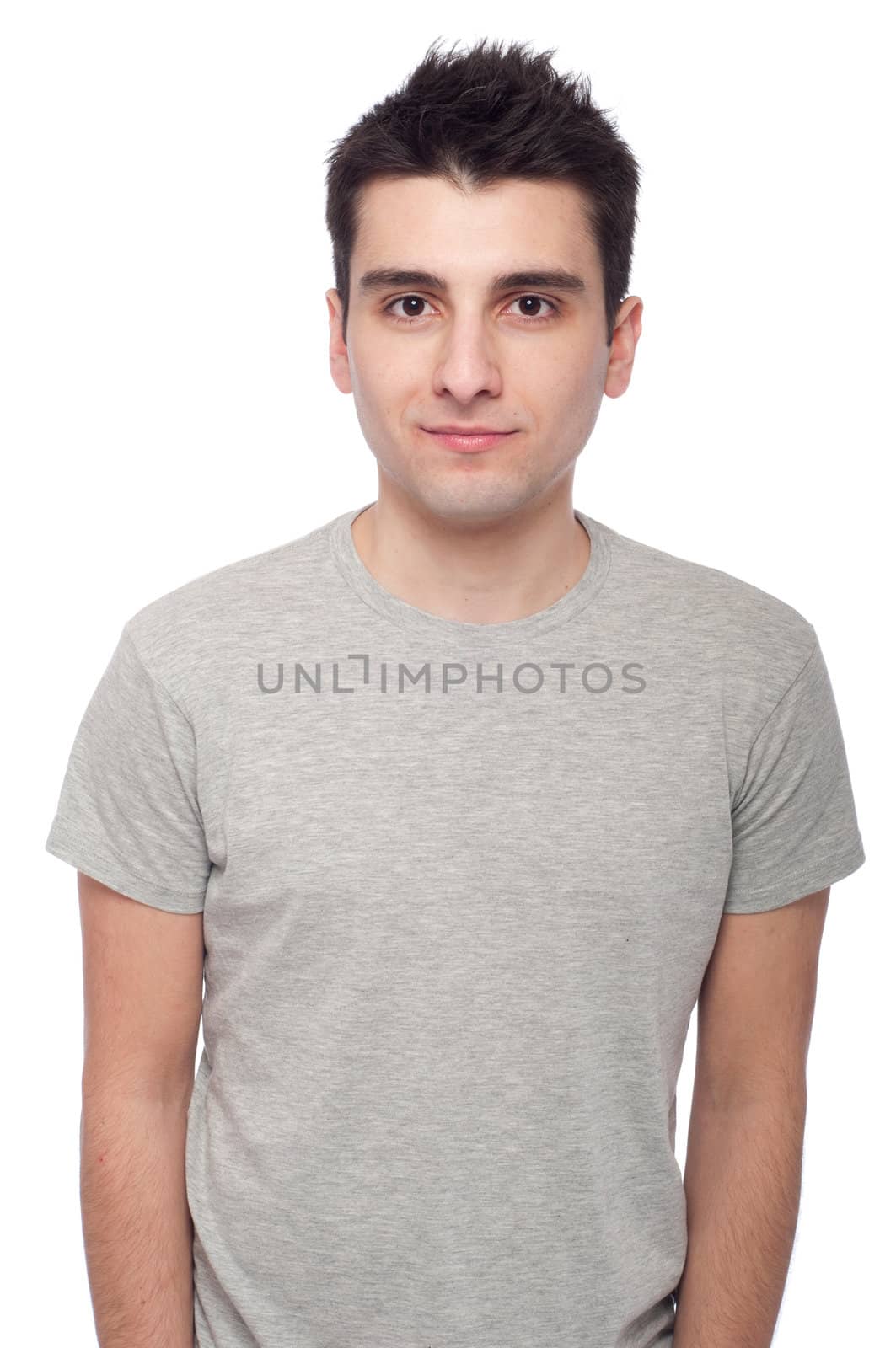 young casual man portrait isolated on white background 