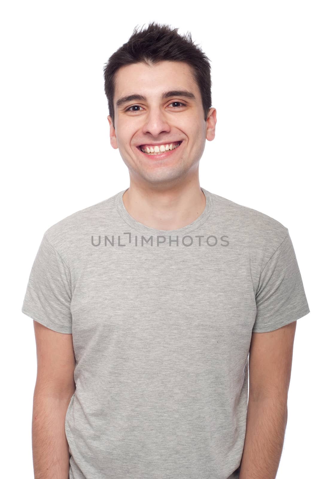 young casual man portrait isolated on white background 