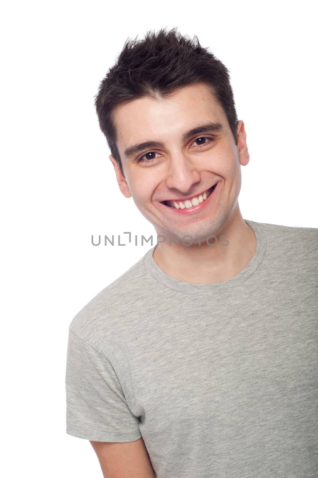 young casual man portrait isolated on white background 
