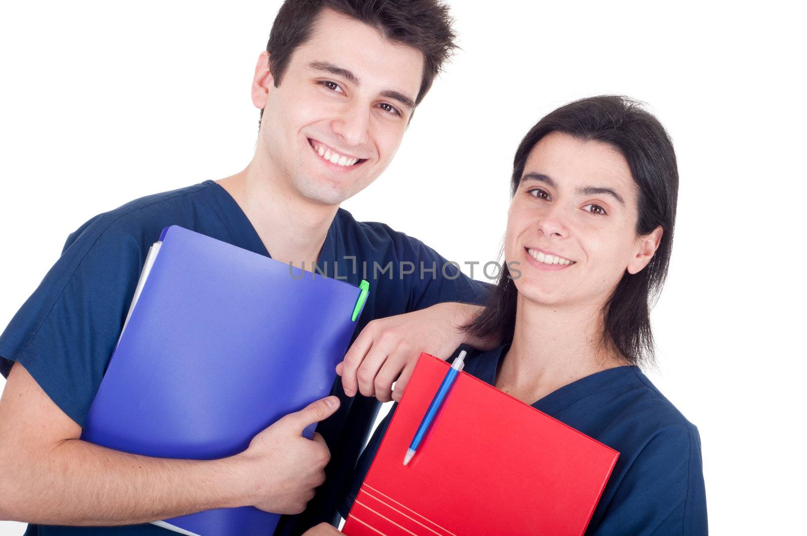 Doctors team holding folders by luissantos84