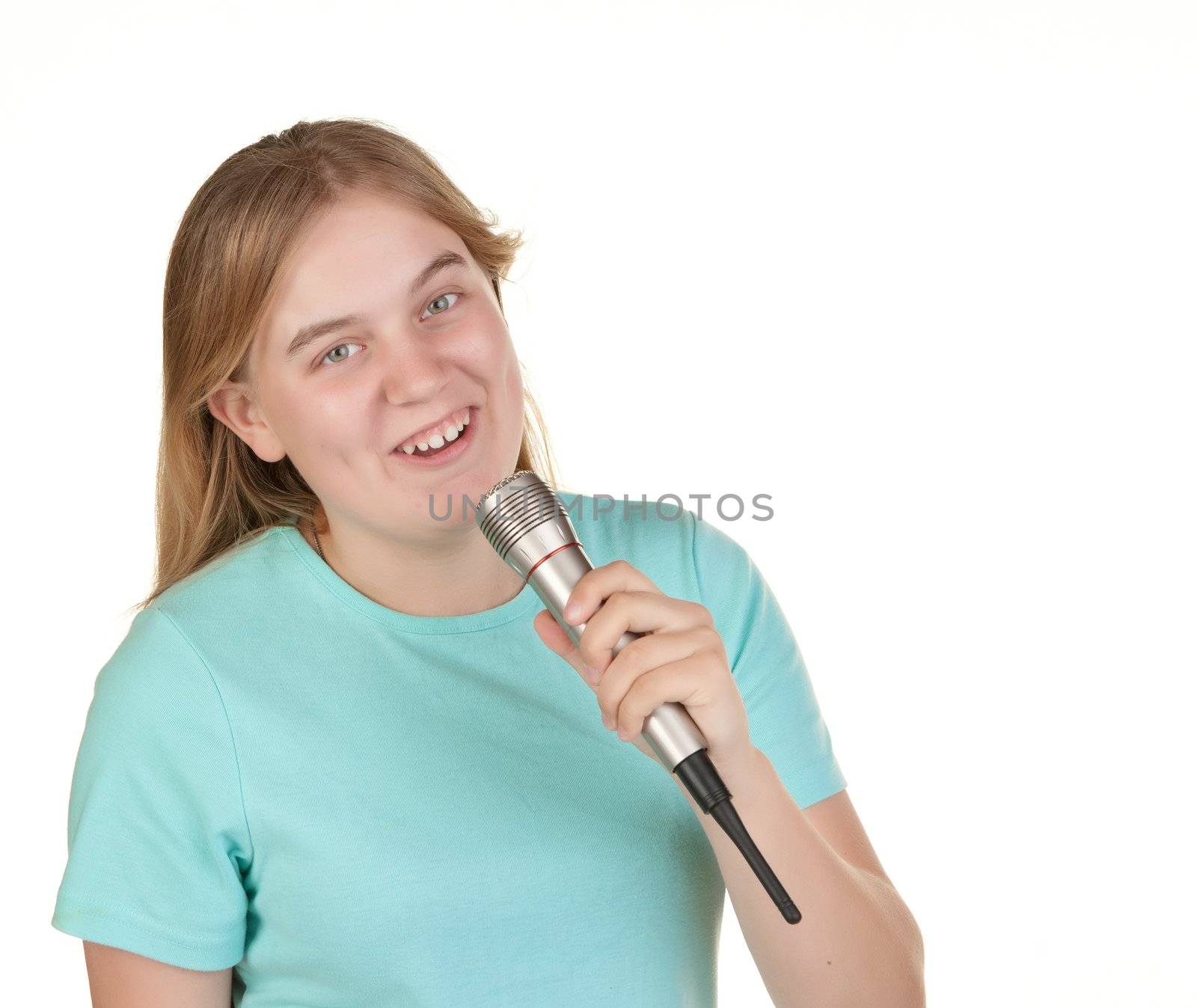 teenage girl singing by clearviewstock
