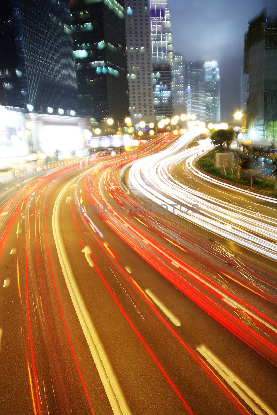 Fast moving cars at night 
