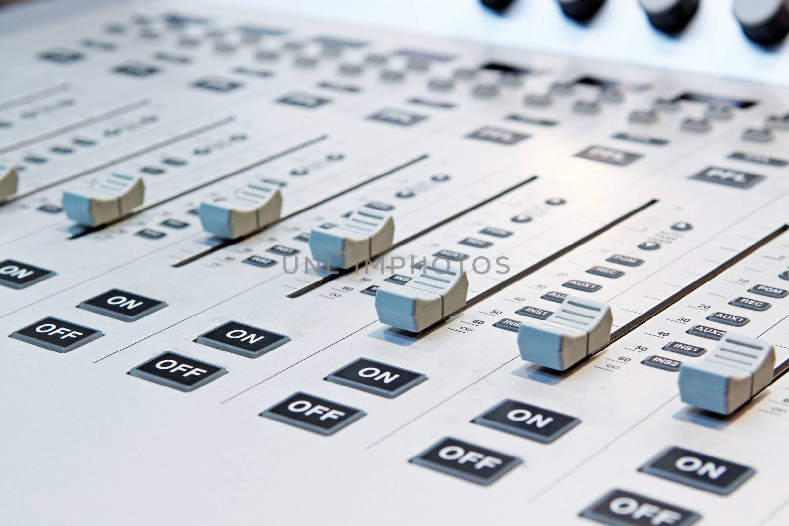 sound mixer with blurry background 