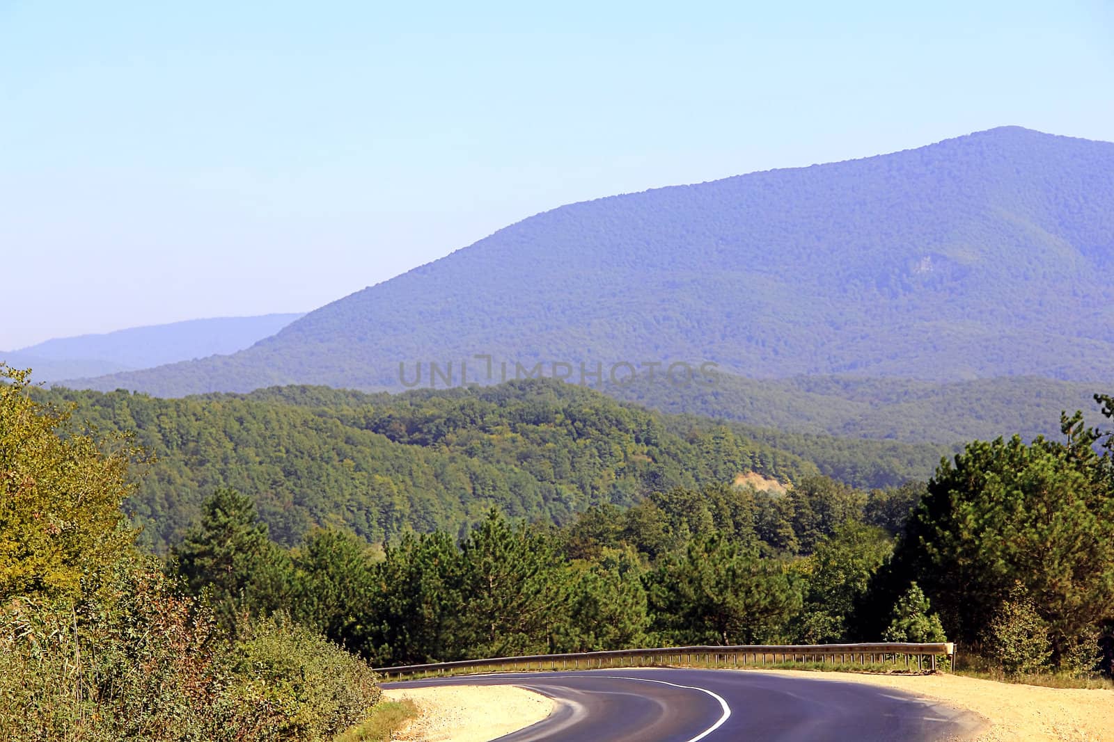 Summer beautiful landscape with Caucasus green mountains