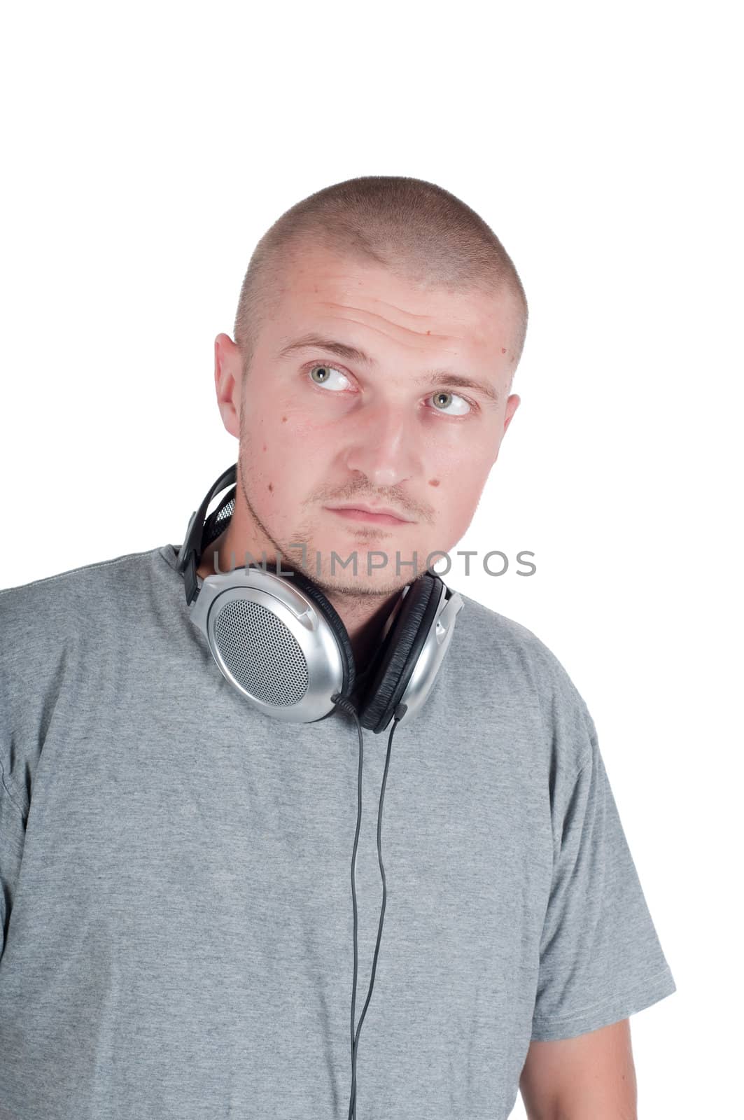 Studio shot of man isolated on white