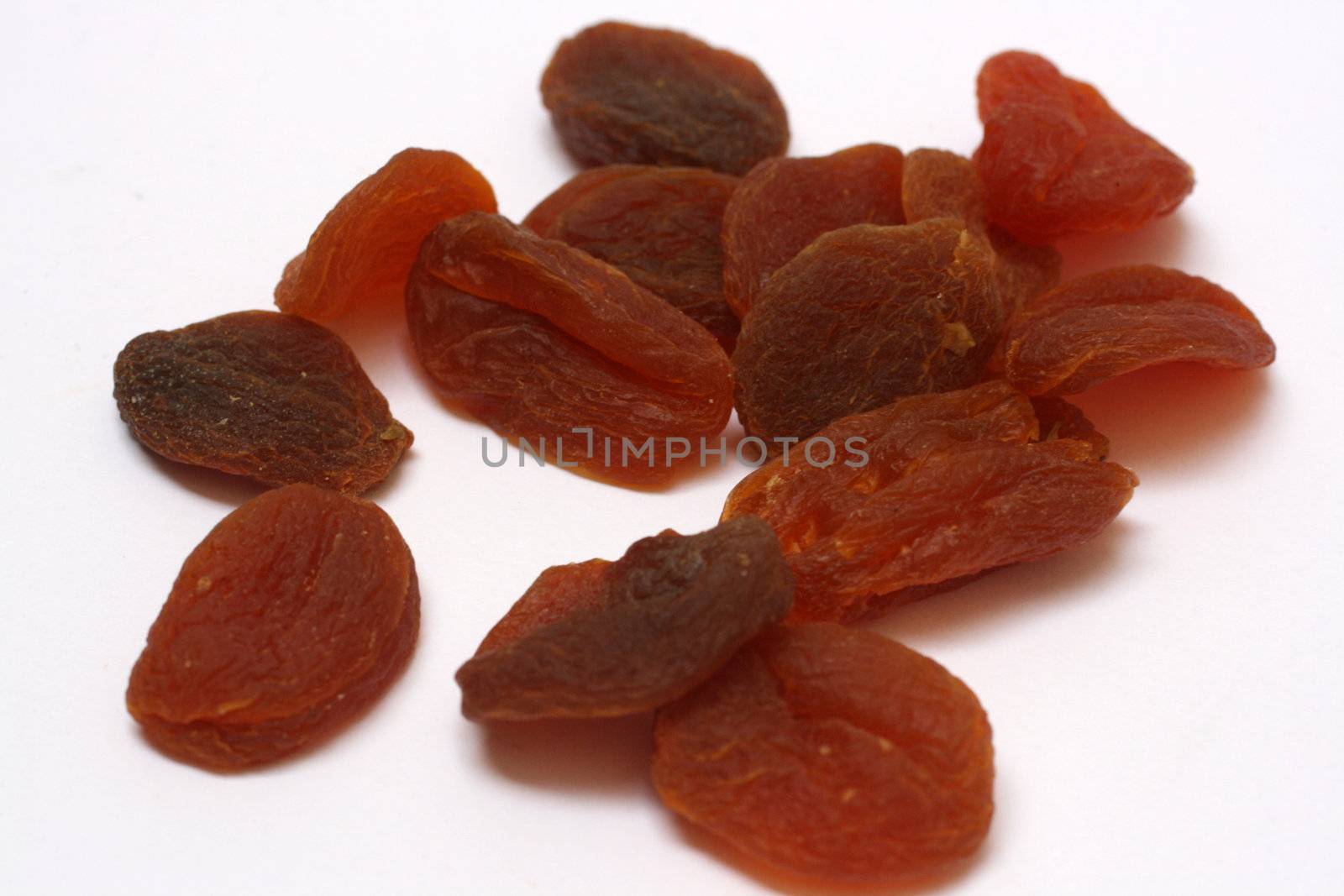 detail of a bunch of dried apricots