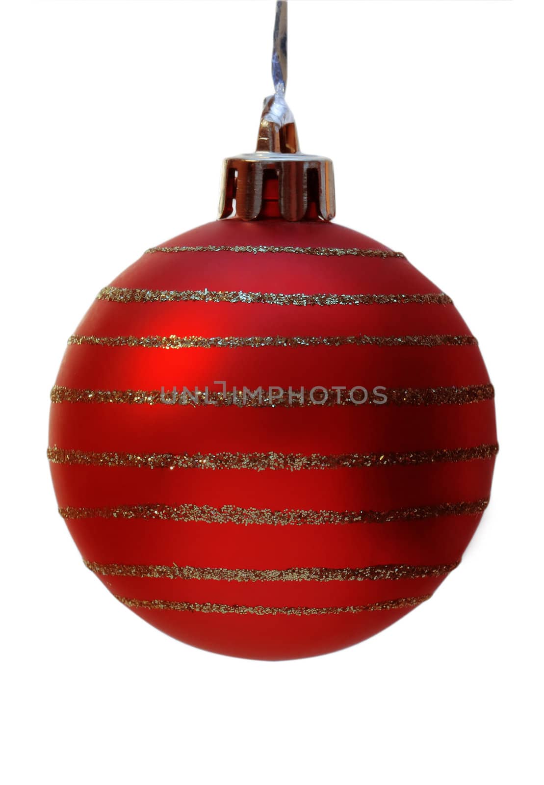 red christmas ball with clipping path