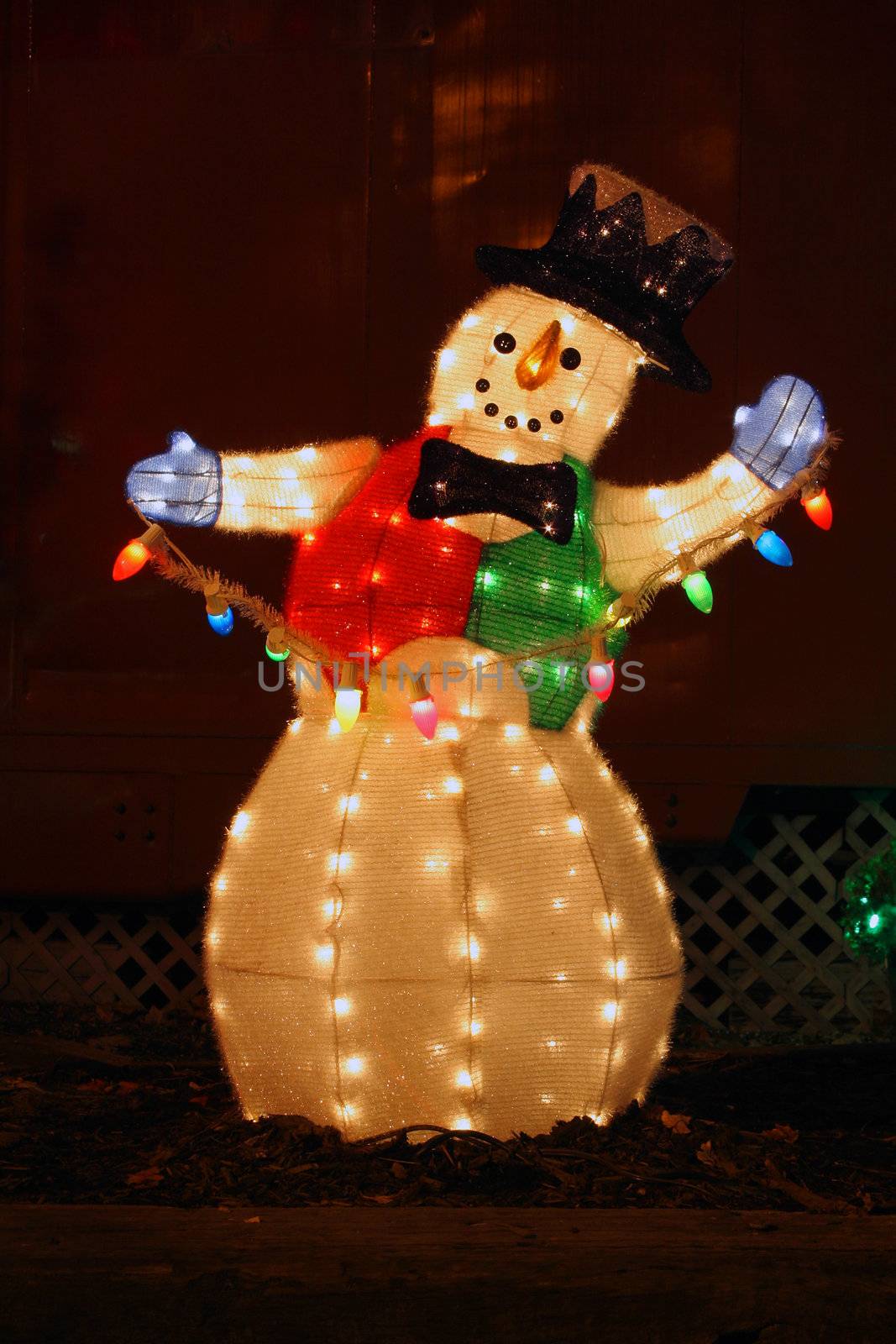 illuminated snowman