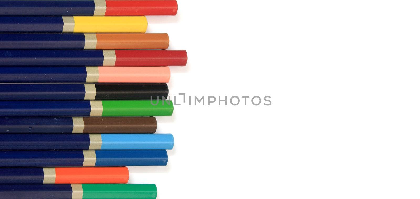 Color pencils isolated on white background