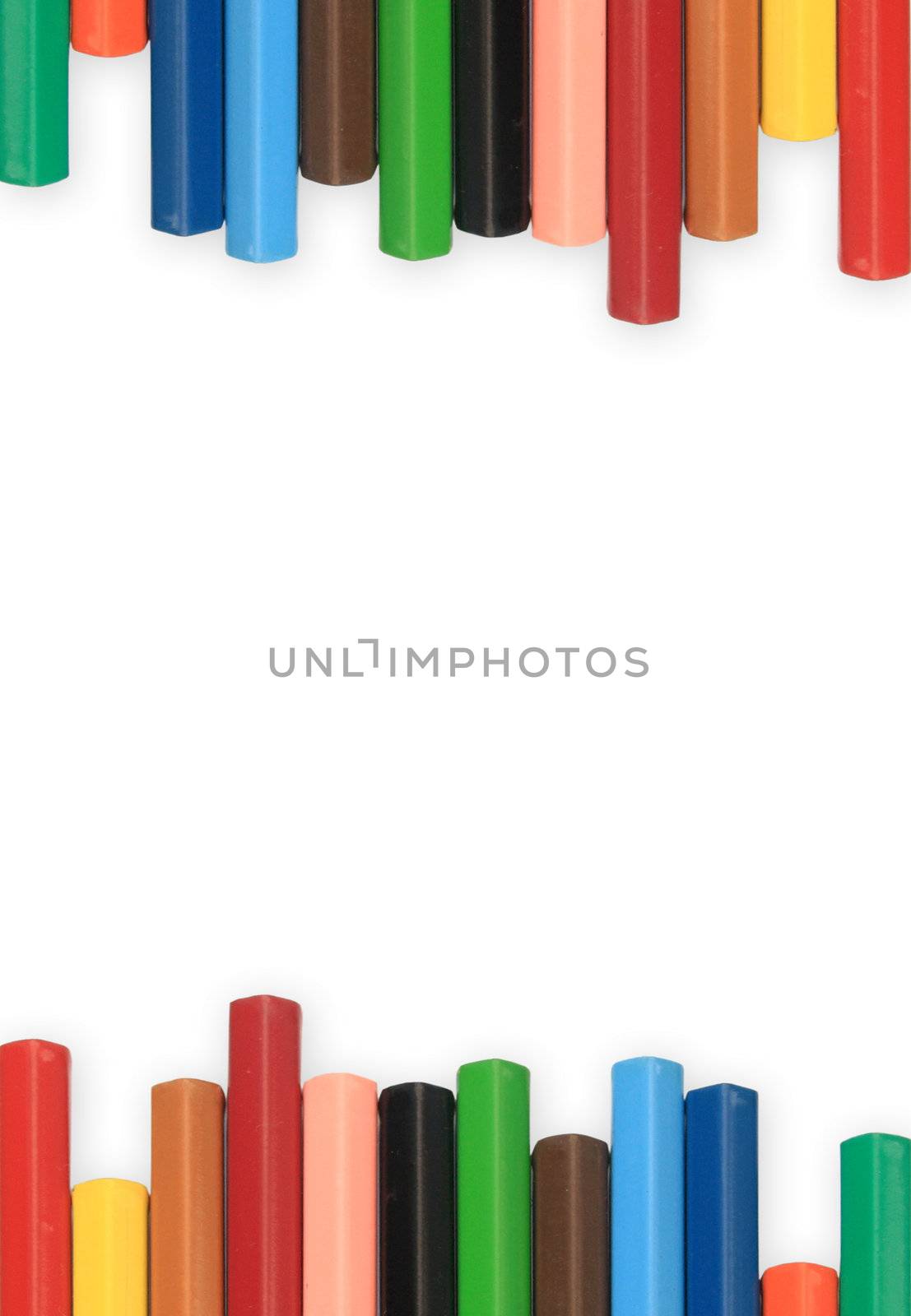 Color pencils isolated on white background