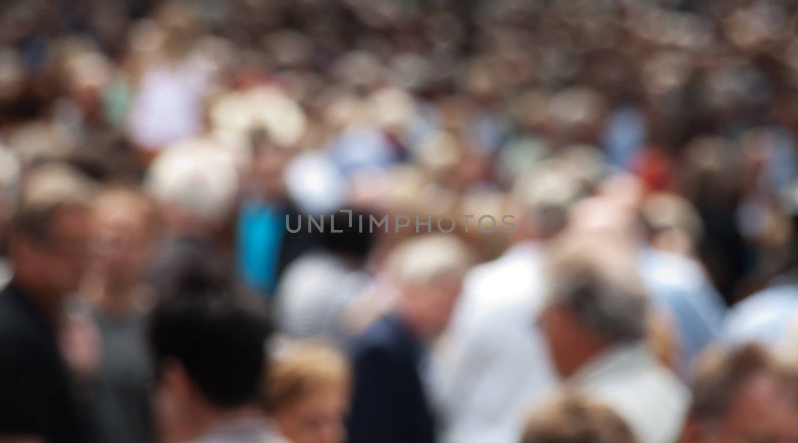 Out of focus picture of a crowd gathered in Dusseldorf Germany