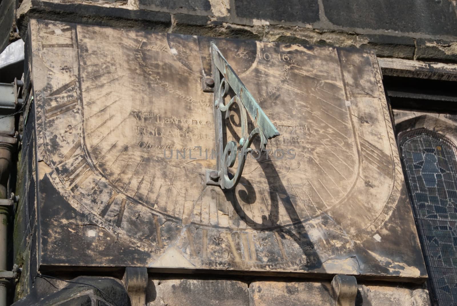 A Sundial on the Tower of Halifax Minster Church