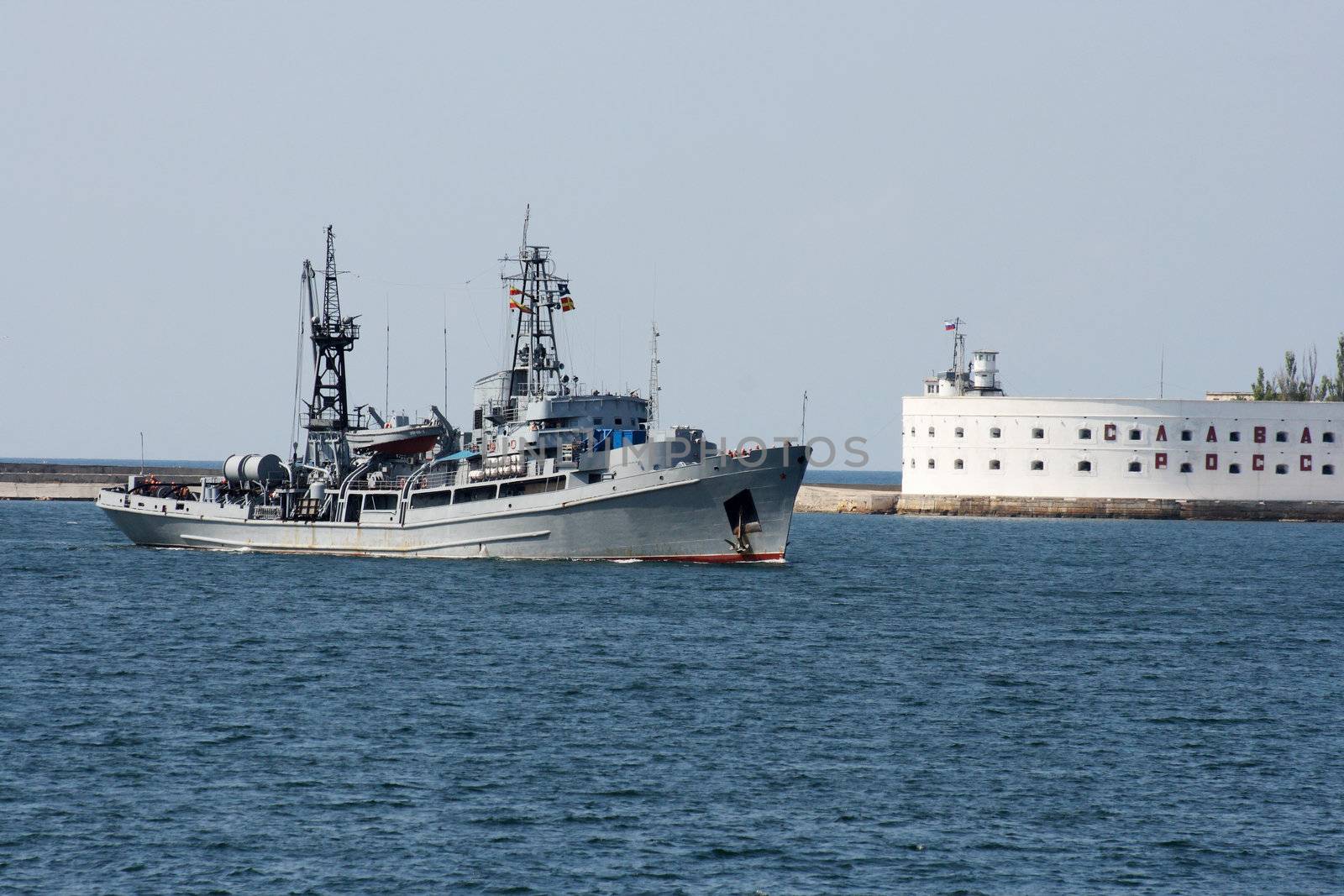 Russian military ship at sea