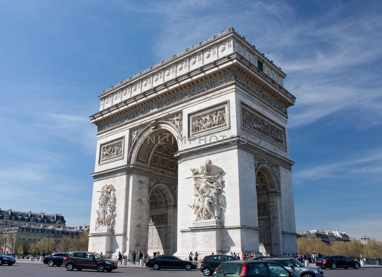 Arc de Triomphe, square Champs Elysees, Paris, France