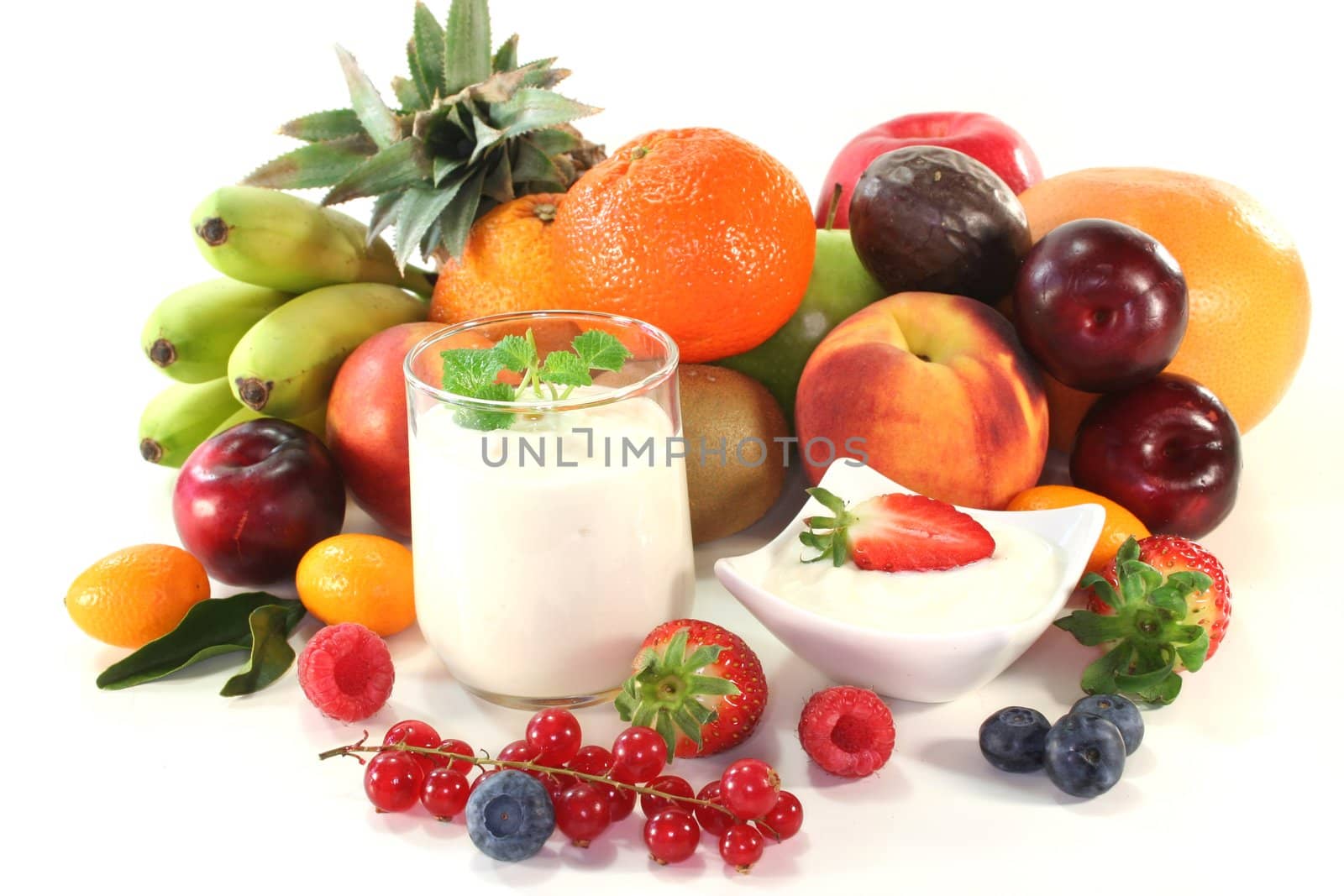 Fruit yogurt with native and exotic fruit and berries