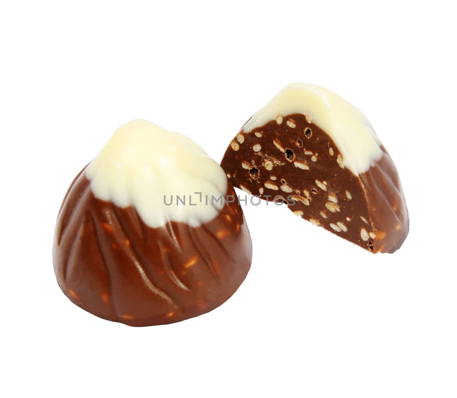Chocolate sweet the white background, (isolated)
