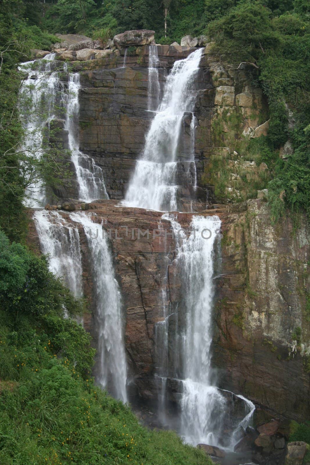 view at the Ramboda falls of Ceylon