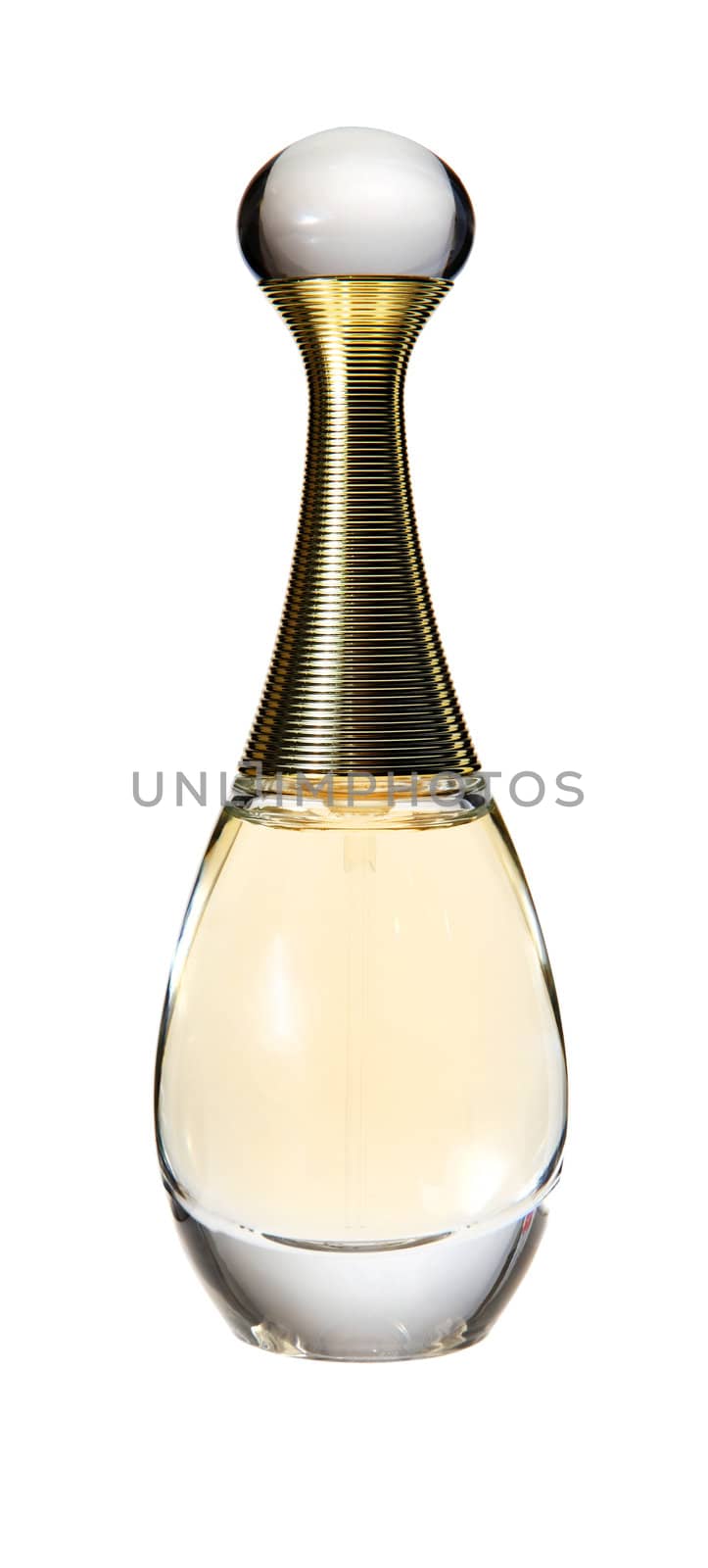 A perfume bottle on the white background
