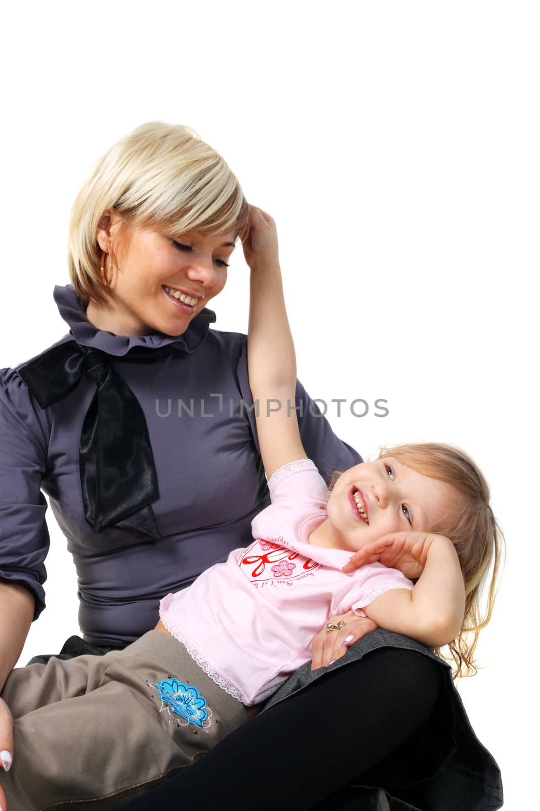 little girl hugs the young mother by aptyp_kok