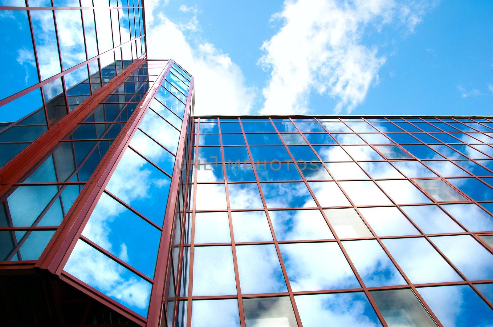 On office building charts showing growth and prosperity in business are shown
